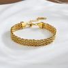 Stainless Steel Exaggerated Personality Gold Color Hollow Woven Snake Bone Chain Bracelet for Women Charm Trend Thick Jewelry