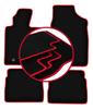 Alfombrillas de terciopelo con borde rojo para: Chrysler PT Cruiser convertible, hatchback (2000-2010)