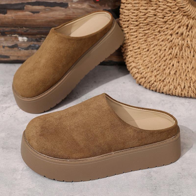 Women's Retro Closed-Toe Mules, Platform Birkens Tocks Slippers, Outdoor Casual Slides for Women