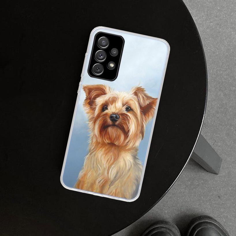 York Shire Terrier Dog Phone Case Cover For Samsung Galaxy A12 A22 A32 A52 A72 A02S A51 A50S A31 A20S A10S Note 20 Ultra 10 Plus