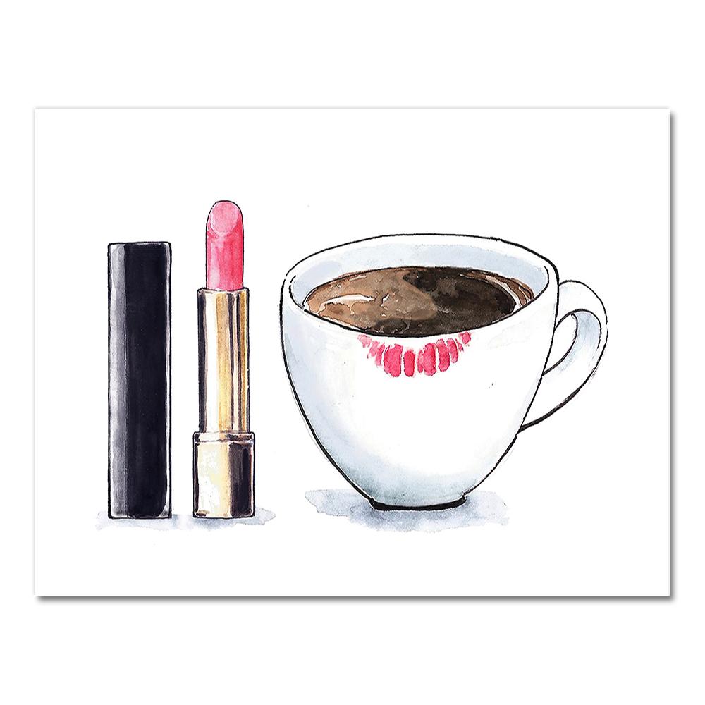 

Модная девушка на высоких каблуках, помада, ресницы, настенная живопись на холсте, плакаты на скандинавскую тему и принты, настенные панно для декора гостиной 21x30cm No Framed