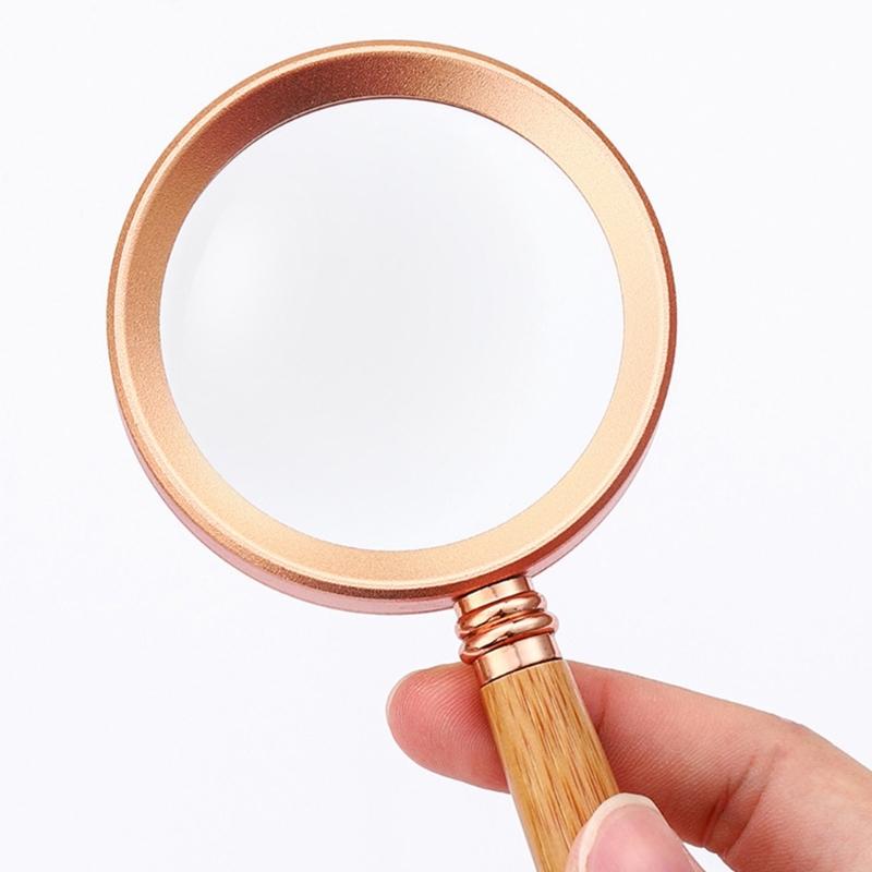 Handheld Magnifying Glass With Aluminum Frame And Ergonomic Handle For Clear Viewing Reading And Inspection Tasks