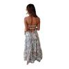 Sommer Neues Design Damen Bedrucktes Ärmelloses Rückenfreies Elegantes Kleid mit Trägerdesign