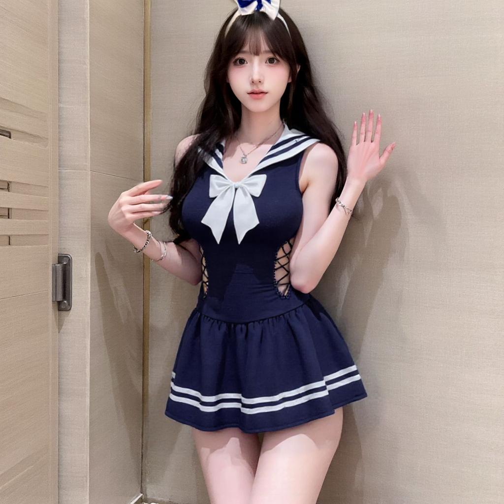 Sexy Large Size Sailor Uniform Campus Bunny Uniform Pure Desire Robe Seduction Student Clothing