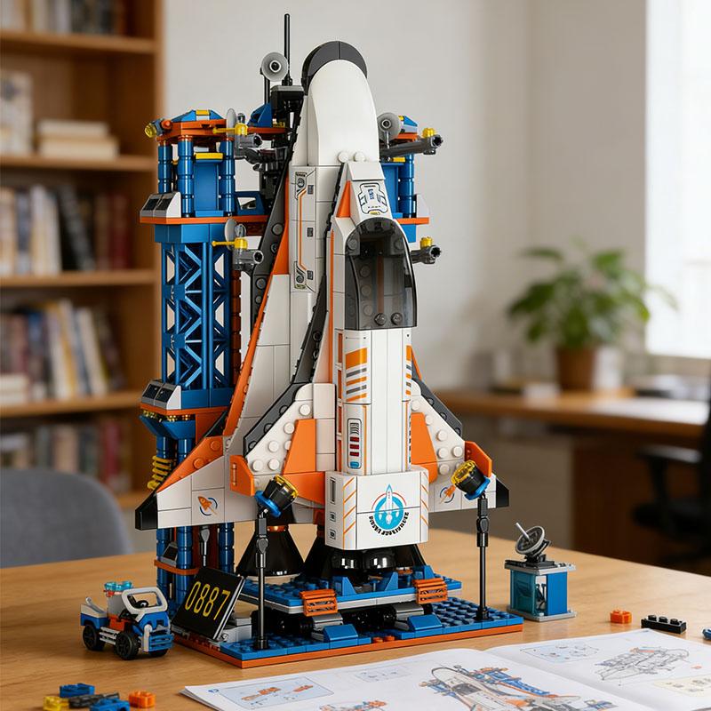 Aviation Brick Playset Manned Rocket Blocks Aircraft Rocket Scale Ratio Models Astronaut DIY Children Toys  Playsetss Christmas Holiday Gift Presents