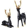 2Pcs Creative Deer Desktop Ornament Sitting/Standing Position Cute Christmas Deer Statue Exquisite Modern