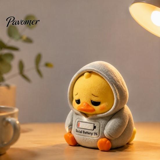 Yellow Duck Resin Ornament Emotional Support Figurine, Ornament, Handmade Animal Figure Cute Statue for Home Office Desk Decor Artistic Decoration