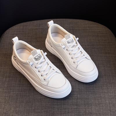 Leather Little White Shoes Women's Board Shoes Autumn and Winter New Flat-bottomed Casual Versatile Single Shoes