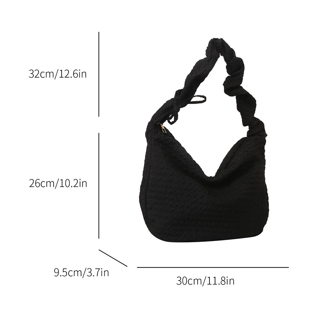 Women Puffer Shoulder Bag Drawstring Cloud Pleatd Bag Strap Adjustable Versatile Casual Slouchy Shopper Bag