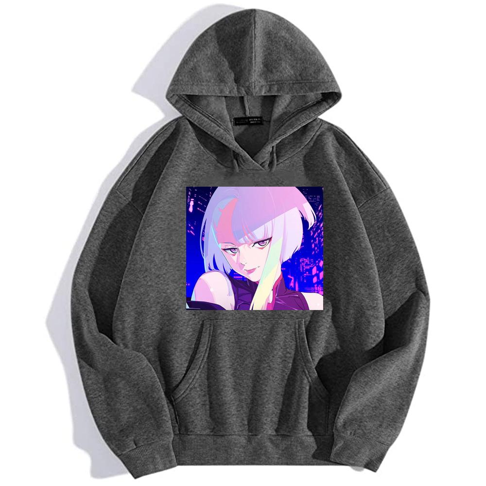 Lucy EDGERUNNERS Hoodies Women Men Long Sleeve Hooded Sweatshirts Unisex Casual Streetwear Y2K Street Fashion Clothing