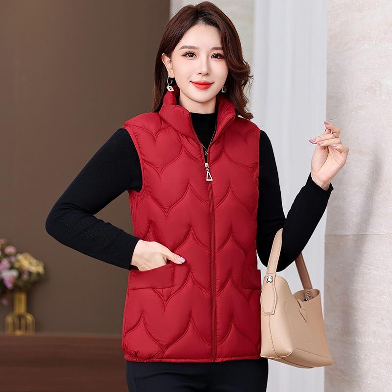 

Новый пуховый жилет на осень и зиму для мамы большого размера со стойкой из хлопка для женщин среднего и пожилого возраста. 5XL