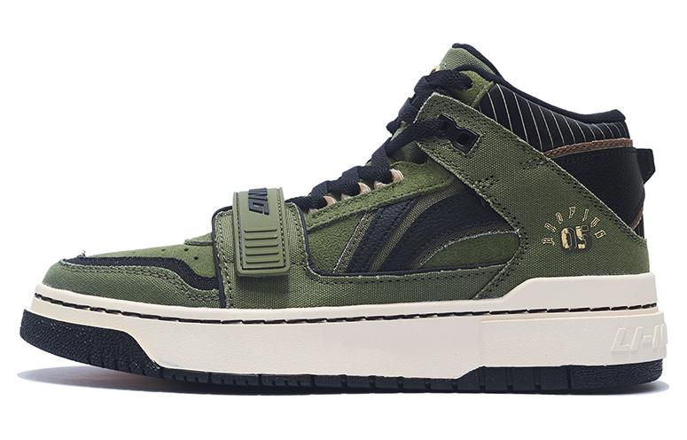 Li Ning Rookie Mid top Винтажные Баскетбольные Кроссовки Мужские Зеленый Черный ABCS055-5 42