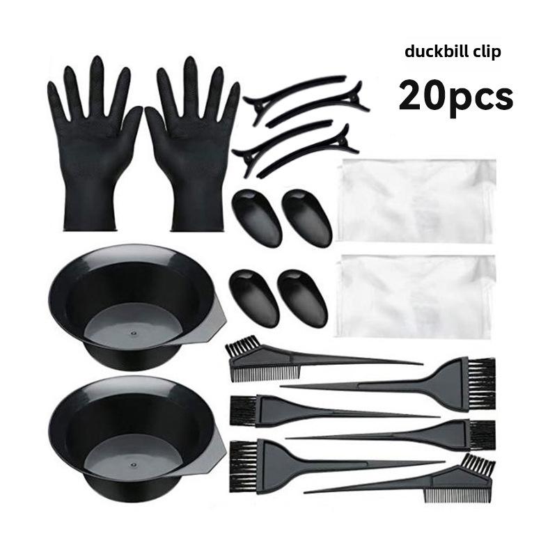 20-Piece Cross-Border Hair Dyeing Set: Bowl, Shawl, Brush, Comb & Tools