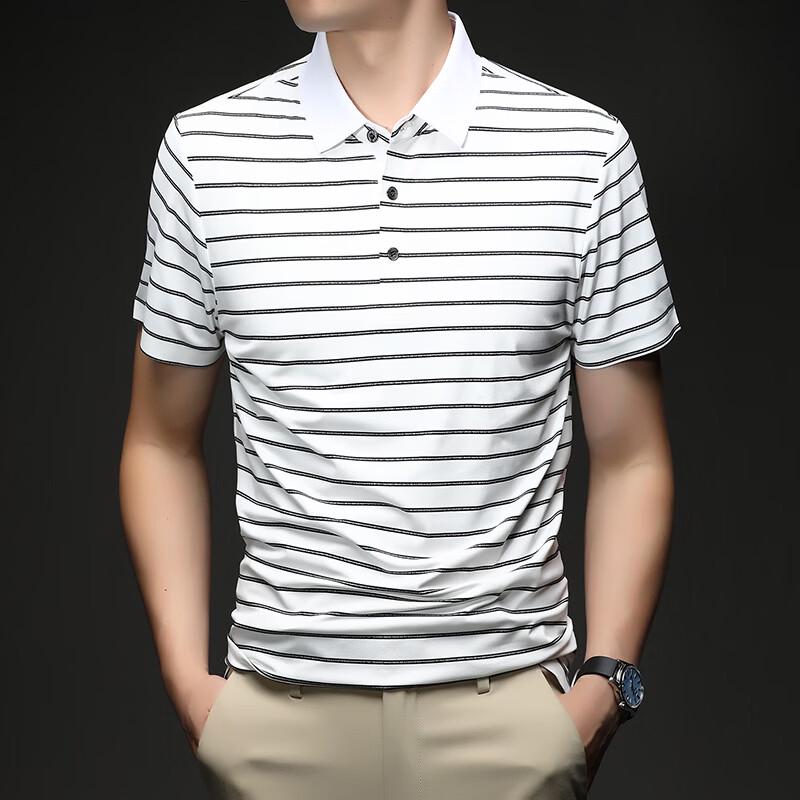 Firstview Men s Striped Short-Sleeve Polo Shirt M