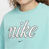Nike Sportswear Club Fleece Lightweight Soft Warm Embroidered Logo Letter Crew Neck Long Sleeve Kids Tops Vintage-Green FZ5566-338