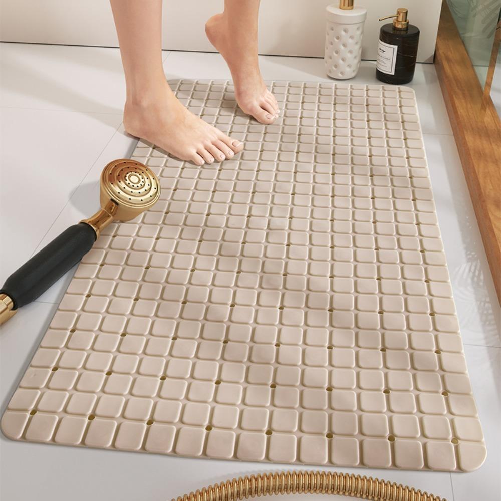 Hollow Design Bathroom Non-Slip Mat Foldable Suction Cup Anti-Slip Bath Mat Soft Double Anti-Slip Drainable Floor Mat