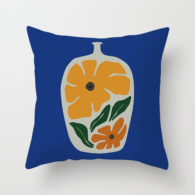 New Ins Nordic-style Pillowcase Geometric Abstract Art Figure Blue Pillow Cushion Cover
