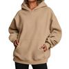 Womens Loose Fit Solid Color Hoodie Long Sleeve Casual Sweatshirt Daily Wear