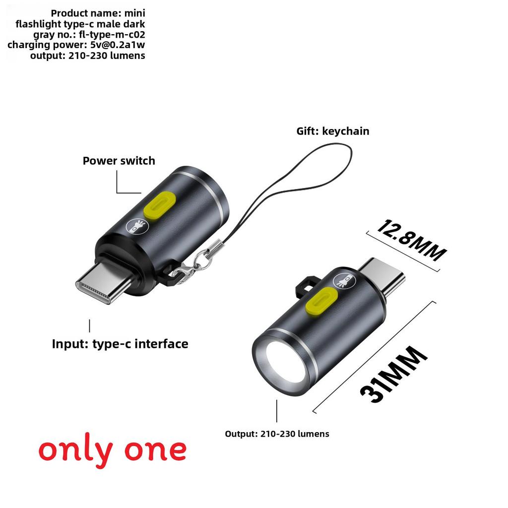 Portable Led Flashlight For Typec Smartphones With High Brightness And Compact Design