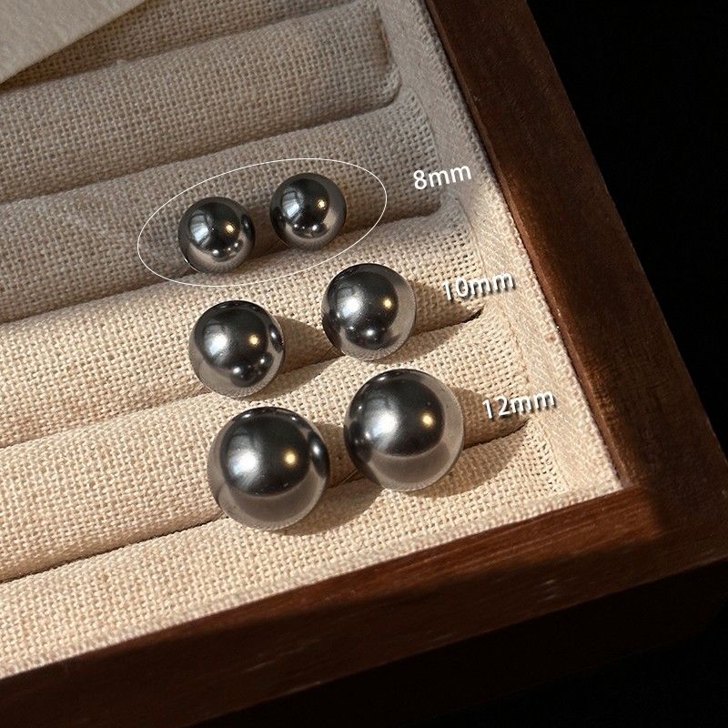 

Вересково-серые женские ретро элегантные серьги-пусеты с жемчугом в виде спирали от комаров Shijia tahidi black pearl stud earrings [8mm]]