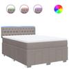 VidaXL Slatted Bed Base with Mattress Taupe 160x200 Cm Fabric 3289430