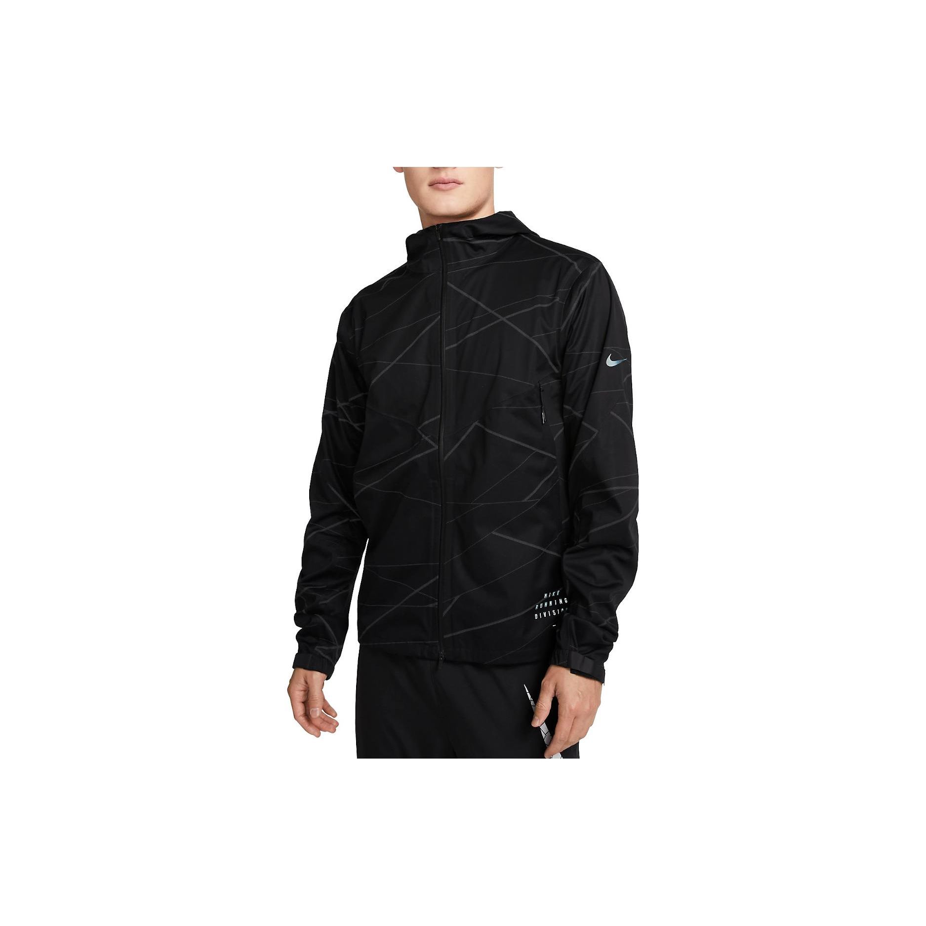 

Nike Logo Print Zip-Up Hooded Jacket Men Jackets Black DQ6530-010