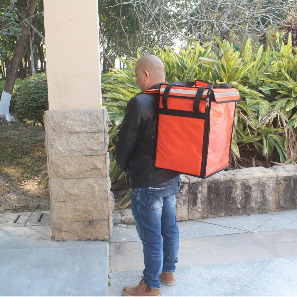 Zaino termico da asporto per pizza, grande capacità 42L/62L, borsa a spalla doppia portatile per esterni