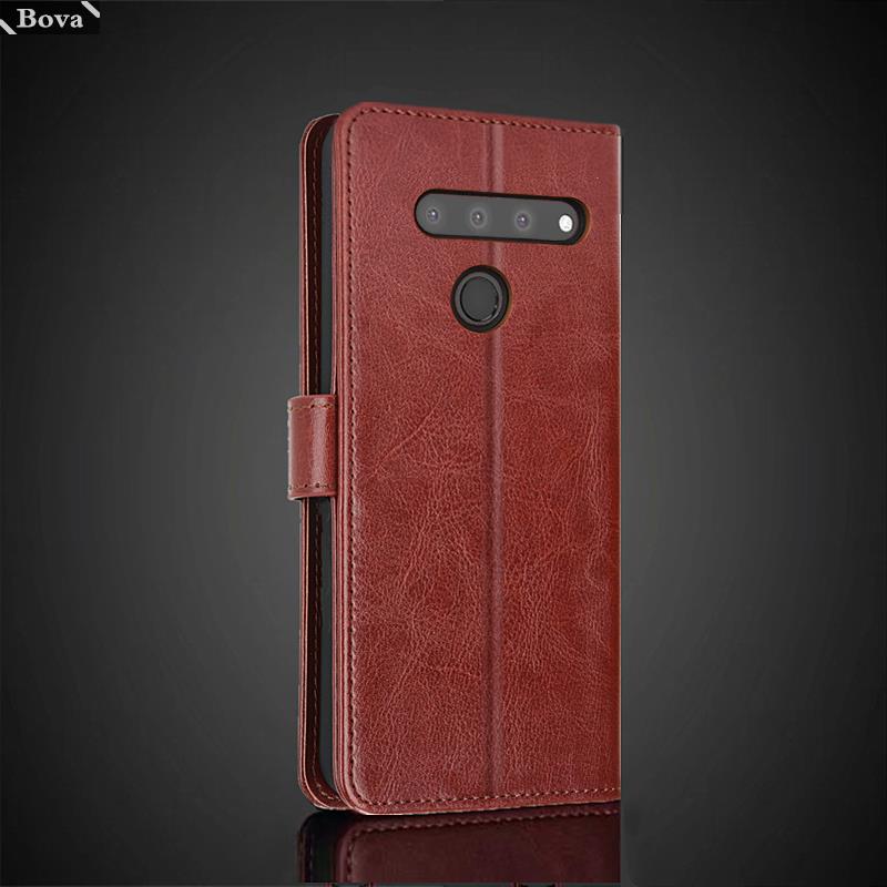 Für LG V50 Kartenhalter Pu-Lederhülle für LG V50 ThinQ Flip Cover Retro Brieftaschentasche Einbauhülle Business Fundas Coque