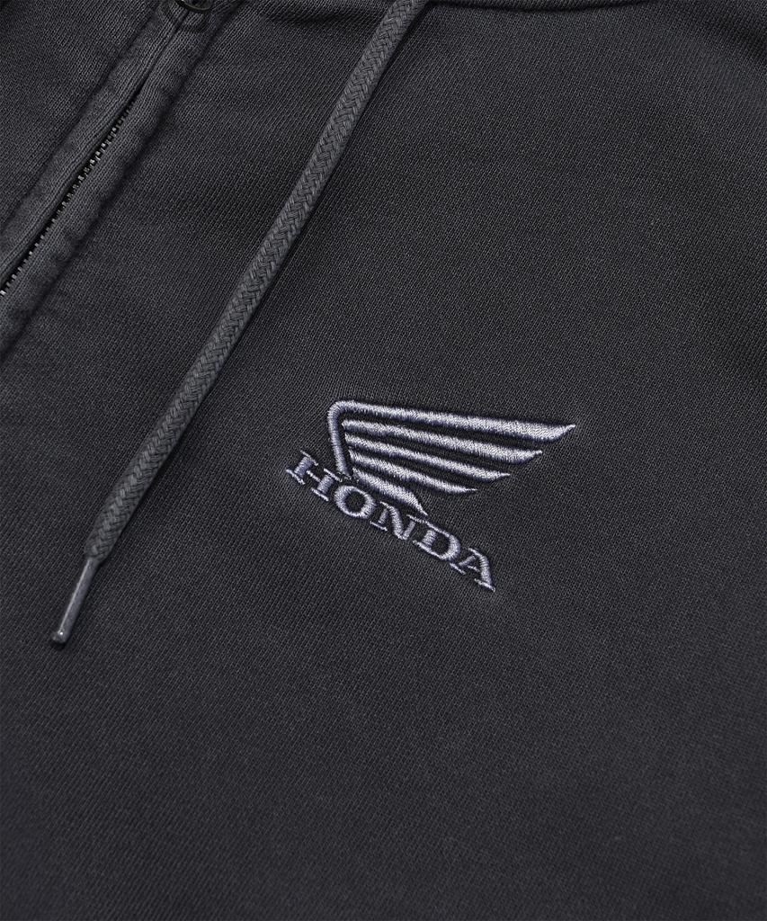 Phyps Motorcycle Pigment Hoodie Zip-Up Black