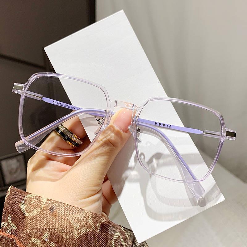 Large Frame Lightweight Cool Tea Glasses for Women - Anti-Blue Light Lenses, Prescription Ready, Face Slimming.
