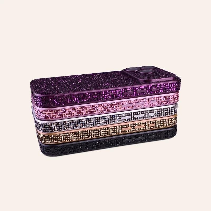 Lyxigt Helskärms Glittrigt Rutigt Paljetterat Mobilskal För iPhone 17 16 15 14 13 12 Pro Max Glittrande Lins Kamera Skyddsskydd