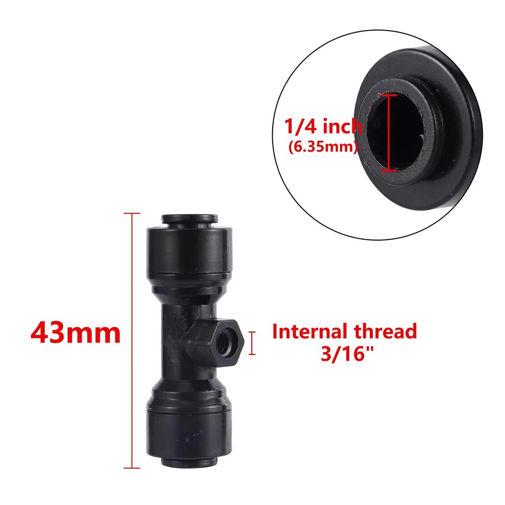 10Pcs 1/4" 6.35Mm Bulkhead Union Connector Tee Elbow Aquarium Quick Coupling For RO Water System Plastic Pipe Fittings Connector