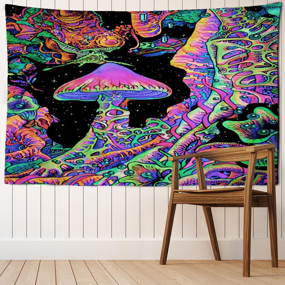 Nacht Himmel Pilz Wandteppich Hängen Böhmischen Stil Hippie Tapies Künstler Haus Dekor Hintergrund Tuch