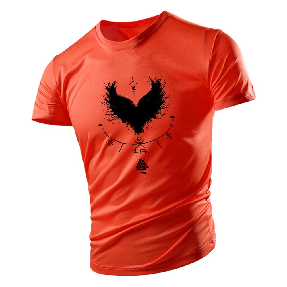 Four seasons men's fashion casual sports short sleeve T-shirt 2d printed men's innovative high street crewneck tops quick drying