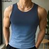 Summer Men O Neck Sleeveless Gradient Casual Thin Tank Tops