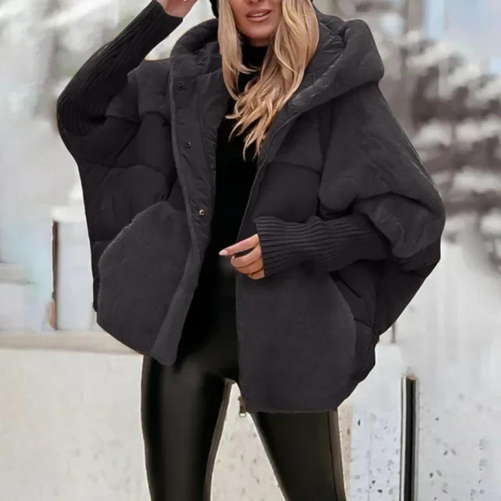 Winter Women's Loose Cotton Coat Loose Leisure Coat Comfort Chic Long Sleeve Hooded Jacket