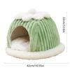 Windproof Warm Pet Bed House Enclosed Pumpkin Shape Washable Soft Cat Plush Tent Kennels for Indoor Pet Supplies
