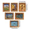 Fridge Magnets 6 Pieces Whiteboard Magnets Painting Artwork Resin Magnetic Decoration for Photo Clipboard Cabinet Home School