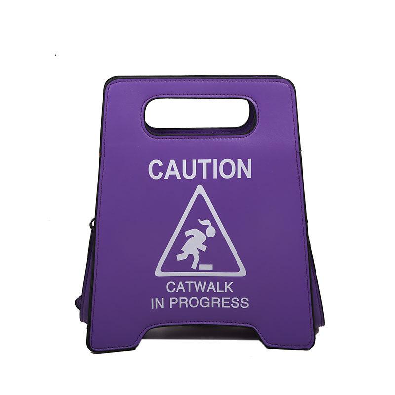 2025 Fashion Creative Spoof Personalized Parking Sign Forbidden Driving Fashion Hip Hop Messenger Bag Woman