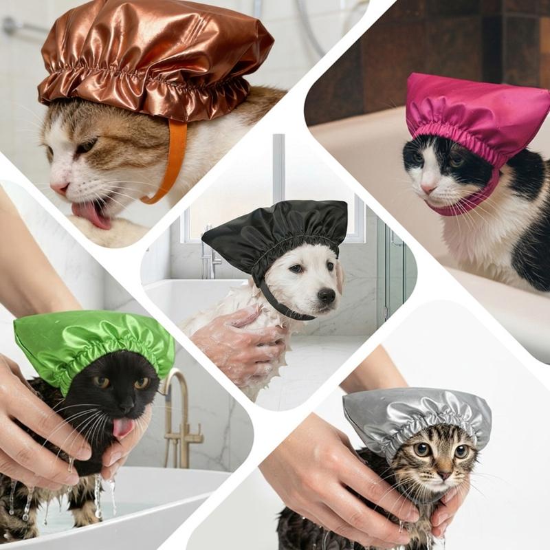 Waterproof Fabric Cats Ear Protectors Shower Cap Headwear For Swimming And Bathing With Adjustable Design