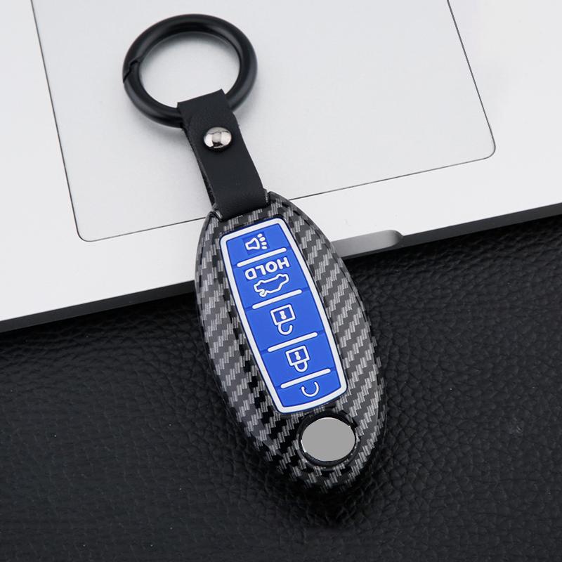 

Abs Carbon Fiber 5 Button Car Key Case Cover For Nissan Patrol Y62 Altima Maxima Infiniti Fx G37 Q60 Qx50 Qx70 Remote Fob Cover