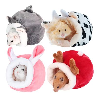 Hamster Cage Soft Warm Bed Pet Rat Hammock Pig Squirrel Winter House Velvet Nest Sleeping Warm Bed Small Pet Items