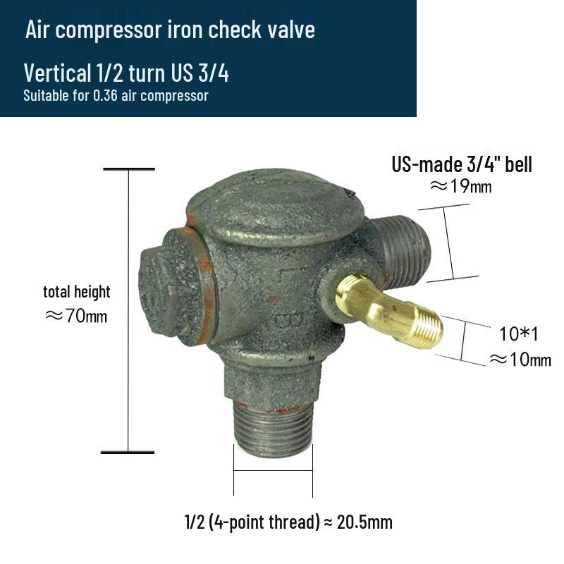 Silent Oil-Free Air Compressor Pump One-Way Check Valve