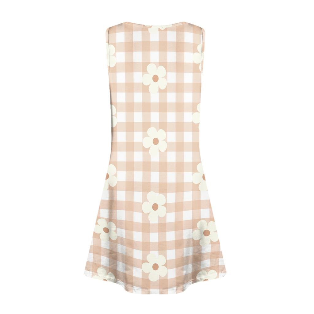 Girl Summer Dress Color & Print Sleeveless Dress With Pocket Casual Dress Sleeveless Party Dress