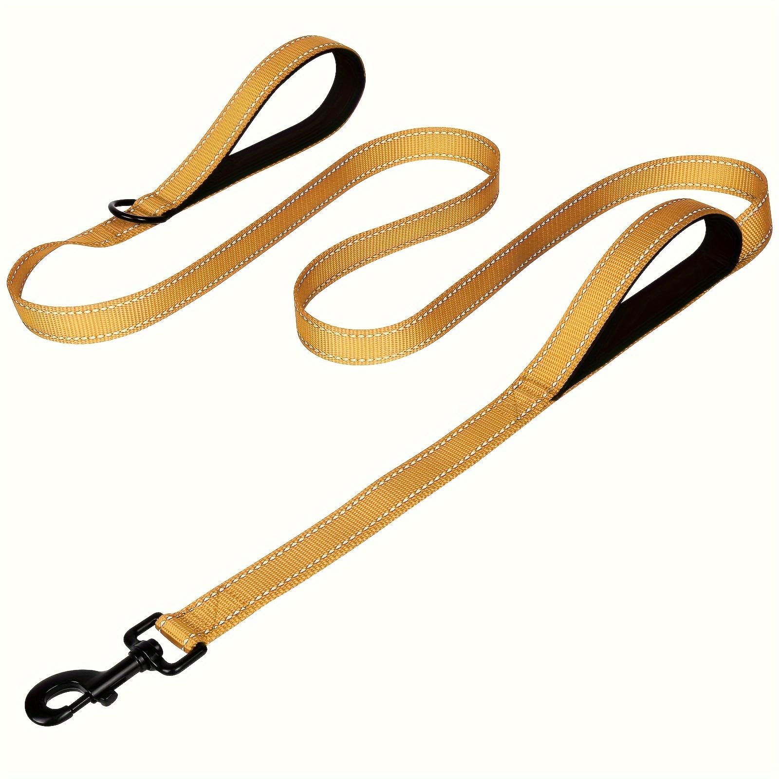 

Прочный двухручный светоотражающий поводок для собак для безопасности в ночное время — идеально подходит для прогулок на свежем воздухе, тренировок и пробежек L хаки