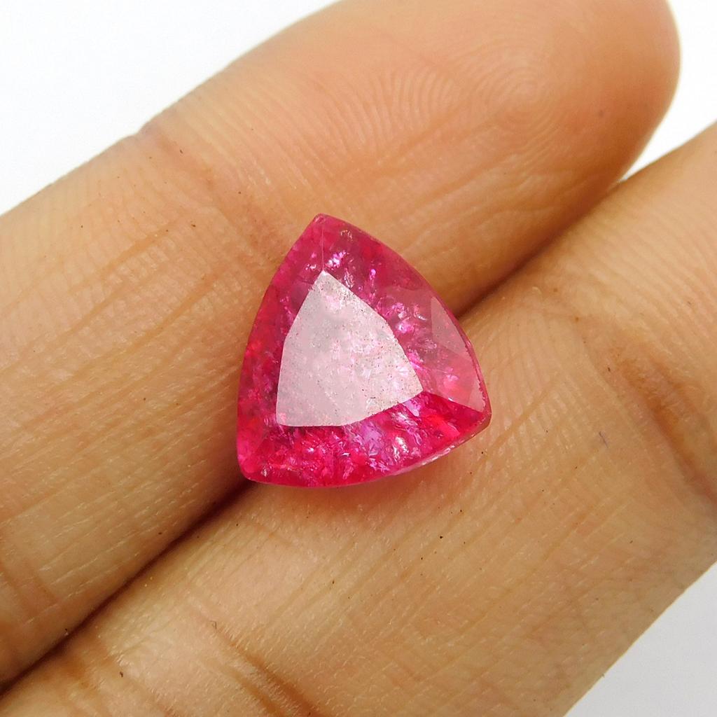 Natural Ceylon Sapphire Loose Gemstone CERTIFIED 4.50 Ct Pink Trillion Shape P-980-Sa