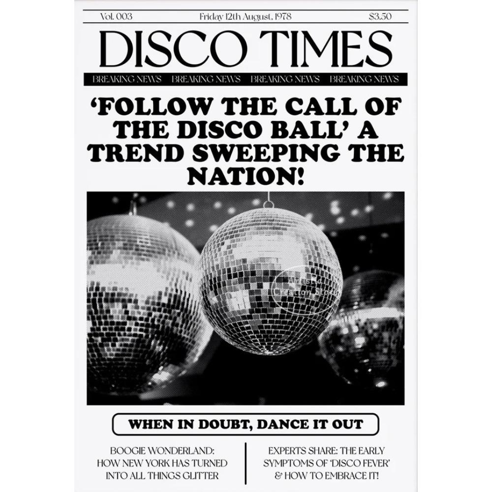 Galerie Musik Kunst Wand Heimdeko Retro Disco Poster Schwarzweiß Leinwandmalerei Party Disco Druck Wandbilder