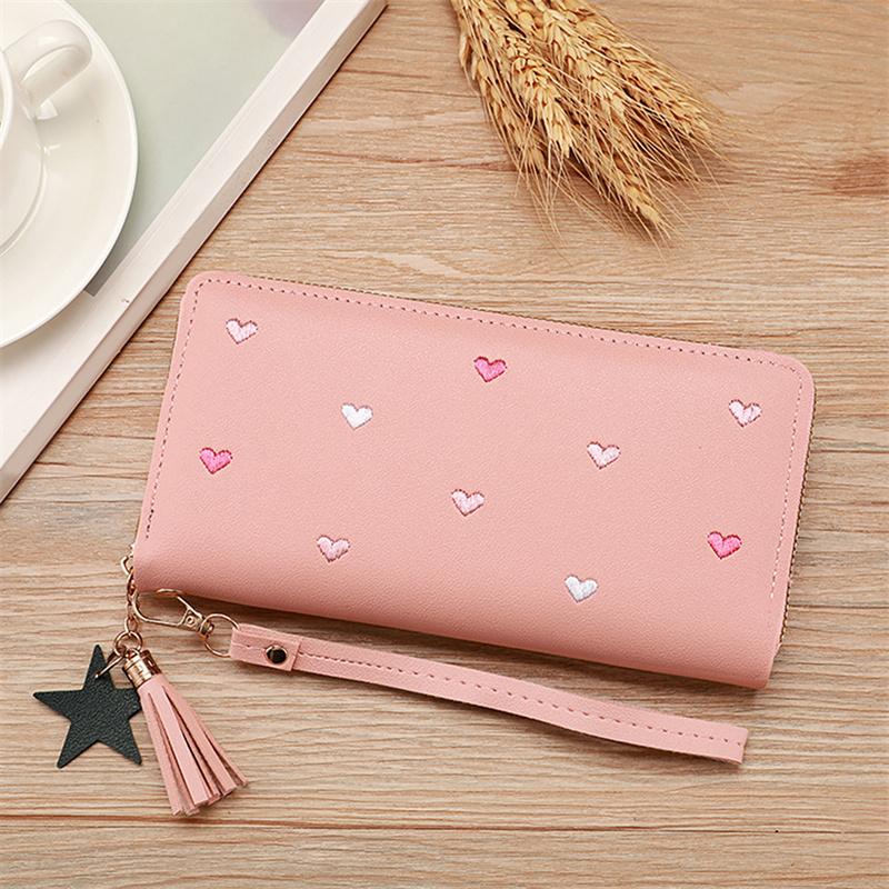 Women Long Wallets Purses Love Heart Wallets for Ladies Girl Money Pocket Card Holder Female Wallets Phone Clutch Bag