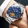 OUPINKE Men's Watch Automatic Mechanical Watch for Men - Easy to Read Dial Waterproof Watch - Calendar Automatic Manual Winding 40MM Hollow Dial