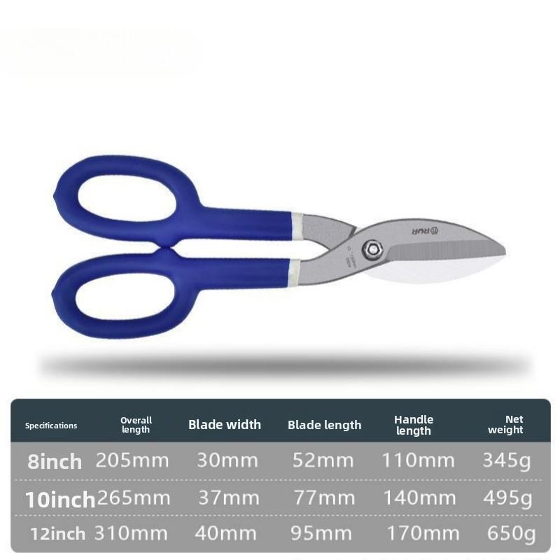High Carbon Steel Tin Scissors Aviation Snips Tin Snip Shears Heavy Duty Hand Tools for Cutting Aluminum Sheet Metal Iron Plate